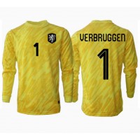 Camiseta Países Bajos Bart Verbruggen #1 Portero Segunda Equipación Replica Eurocopa 2024 mangas largas